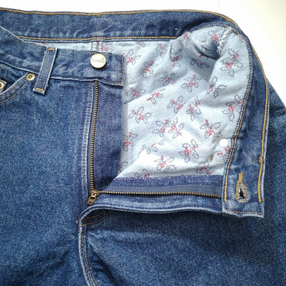 L.L. Bean Ladies Size 6P Flannel Lined Double L Relaxed Fit Medium Wash Jeans - Picture 8 of 14